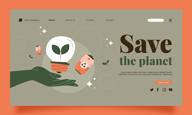 手绘保护环境环保公益模板