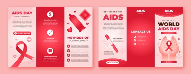 世界艾滋病日手册折页模板