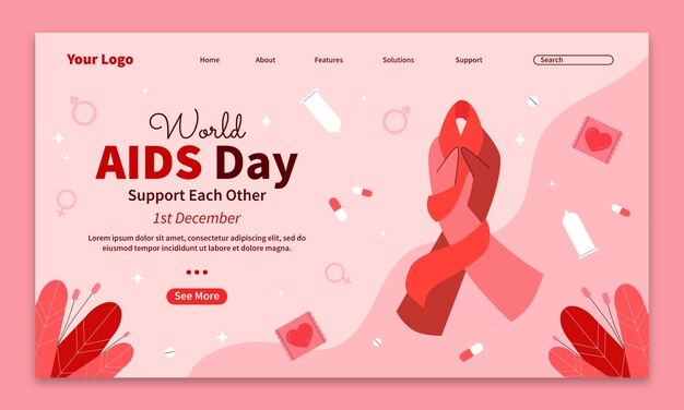世界艾滋病日模板
