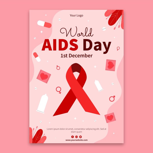 世界艾滋病日海报模板