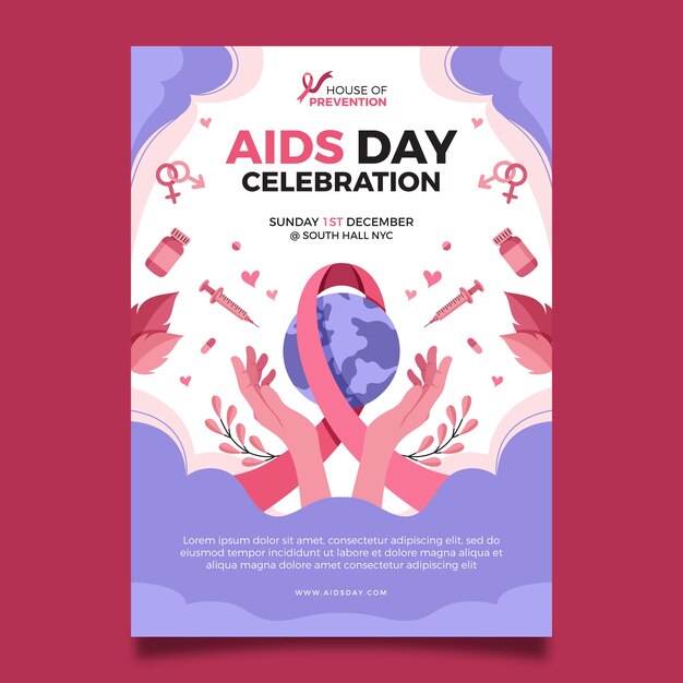 世界艾滋病日海报模板
