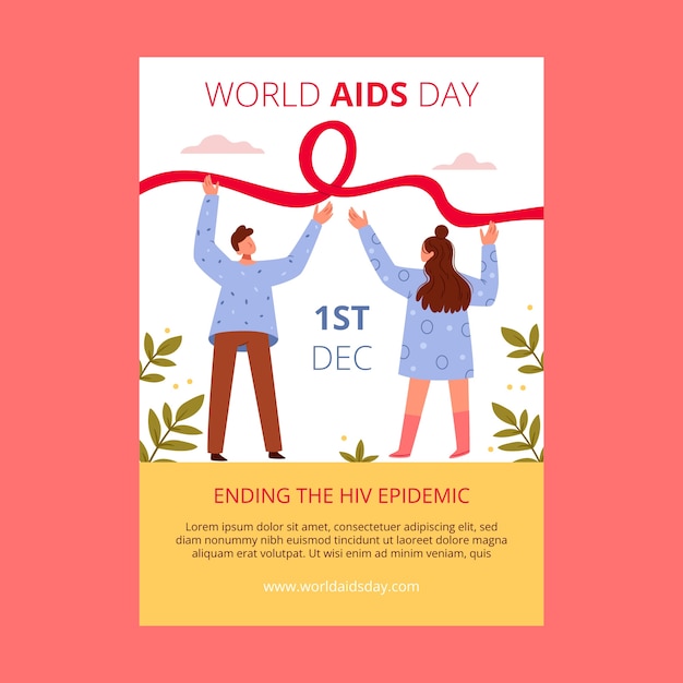 世界艾滋病日海报模板