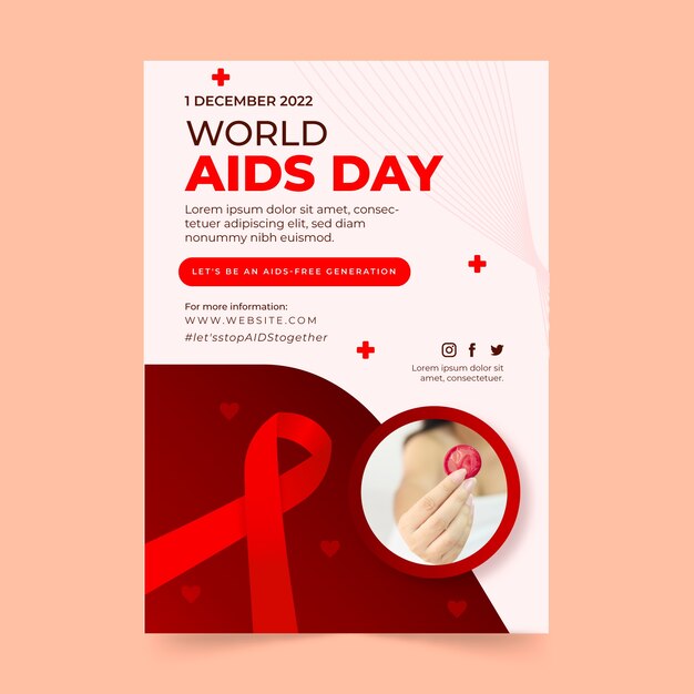世界艾滋病日海报模板