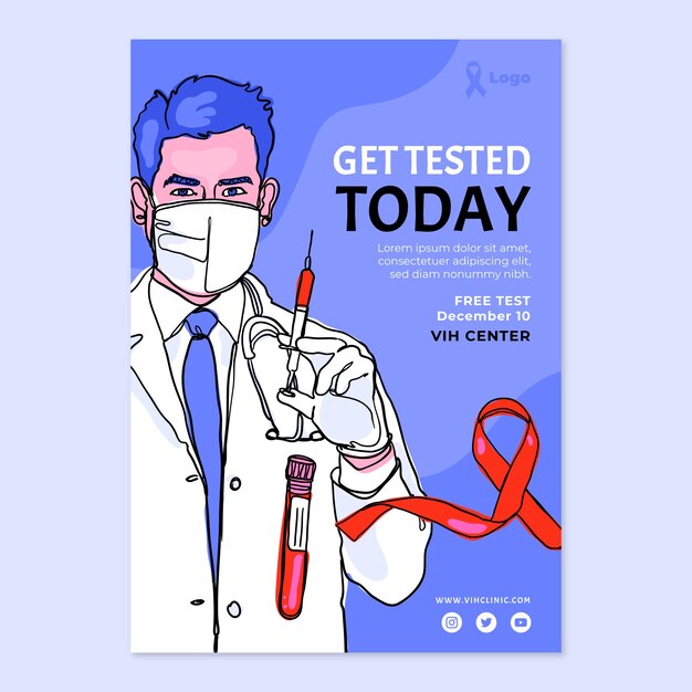 世界艾滋病日海报模板