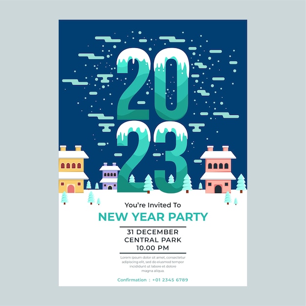 2023新年活动单页海报邀请函模板