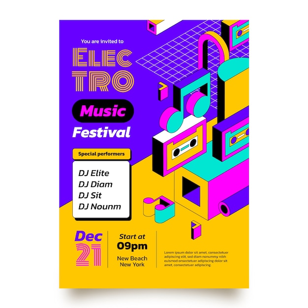 电子音乐活动邀请函模板