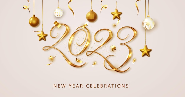 2023新年金色字体背景