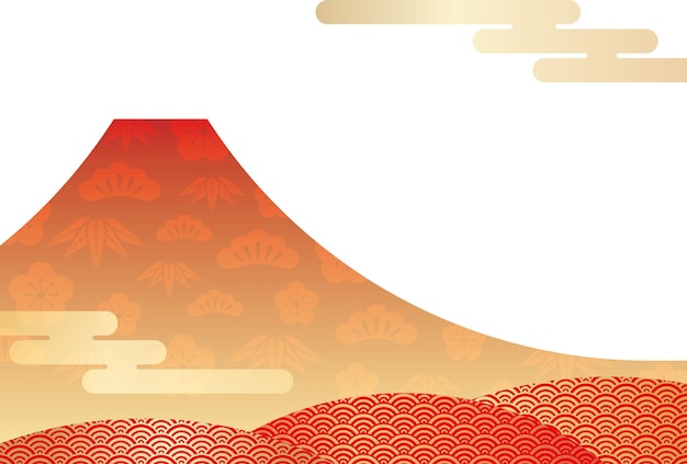 抽象富士山元素日本日式背景