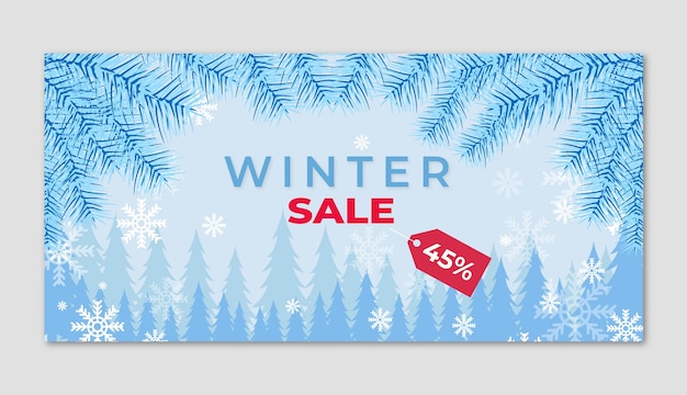 冬季植物叶子花朵装饰边框背景