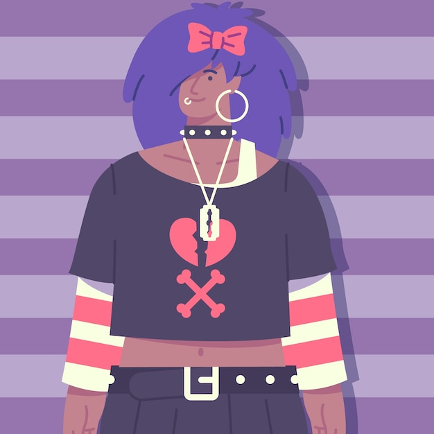 街头叛逆风格人物插画