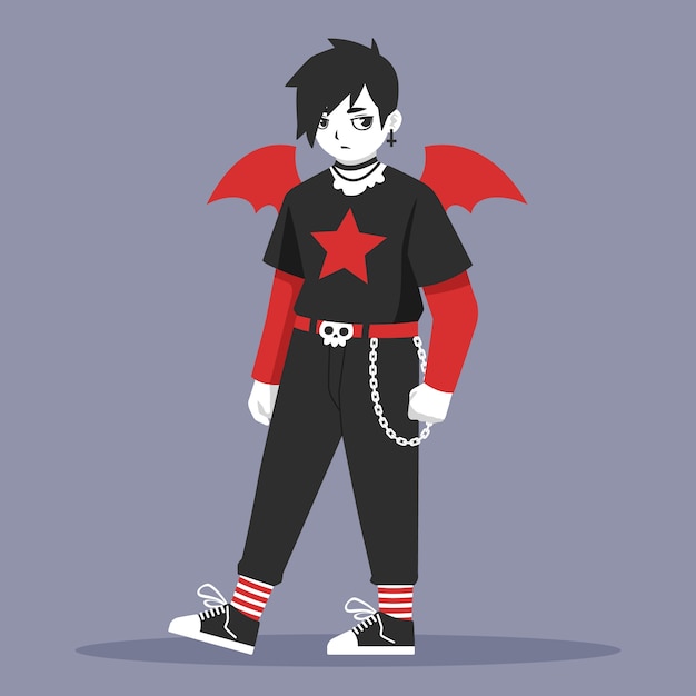 街头叛逆风格人物插画