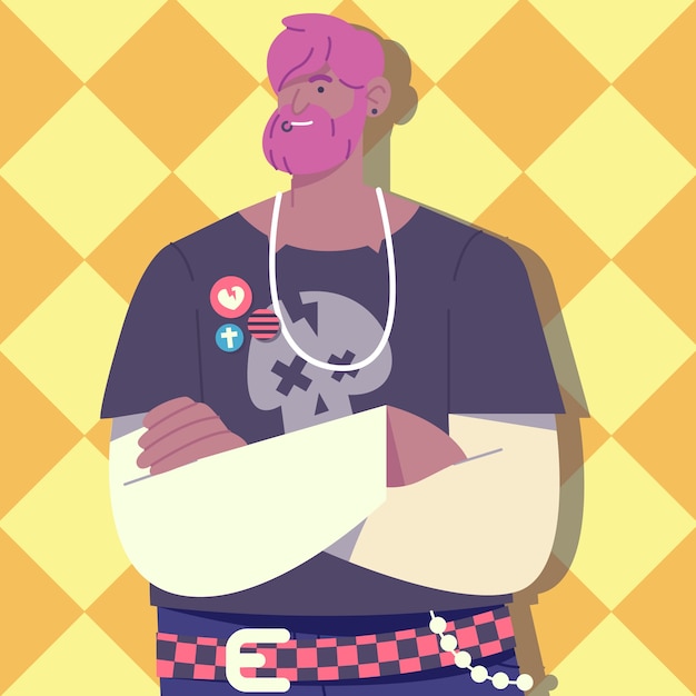 街头叛逆风格人物插画