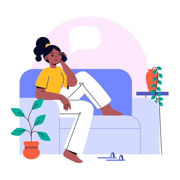 打电话的人交流沟通扁平插画