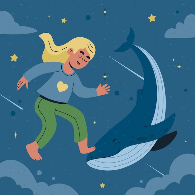 梦境梦幻人物插画