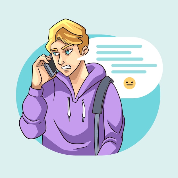 打电话交流沟通人物插画
