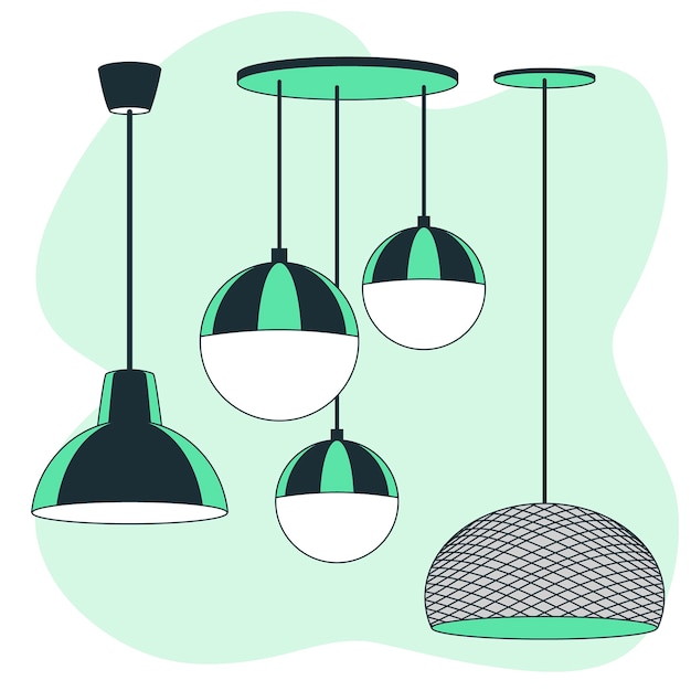 灯具吊灯插画