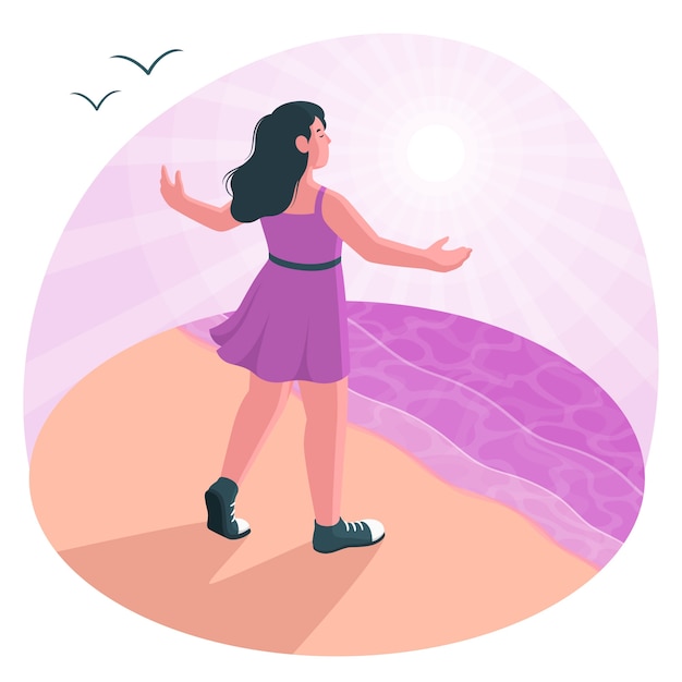 拥抱自由的感觉插画