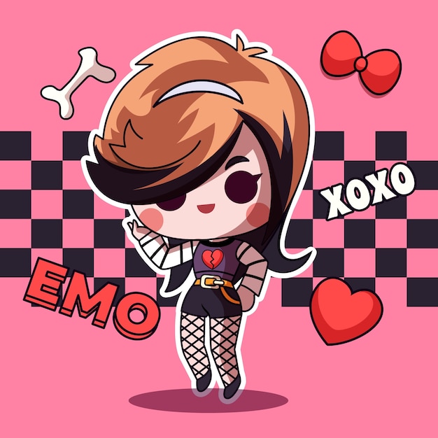 手绘年轻叛逆少年表情包卡通插画