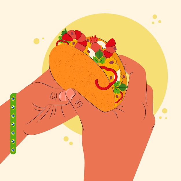 巴西美食油炸饼插画