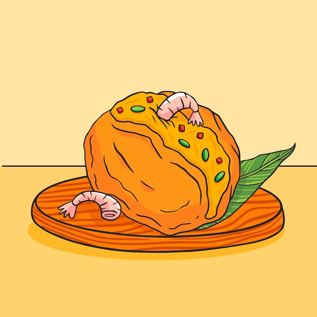 巴西美食油炸饼插画