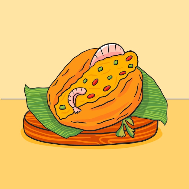 巴西美食油炸饼插画