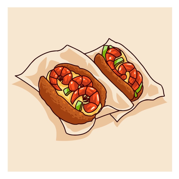 巴西美食油炸饼插画