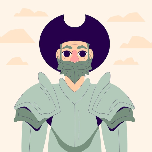 手绘唐吉诃德插画