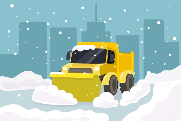 铲雪车插画