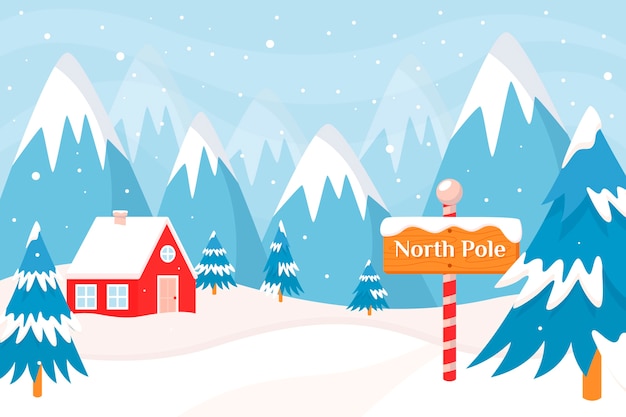 冬季风景雪景插画