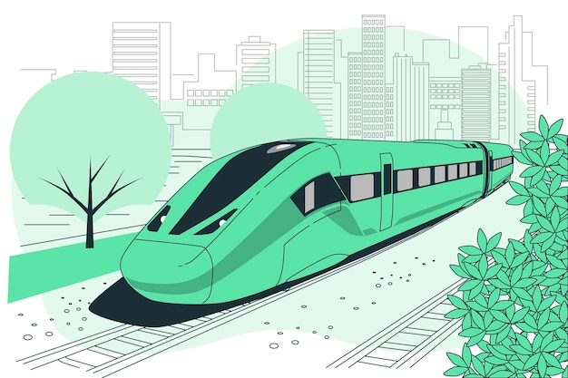 动车高铁火车插画