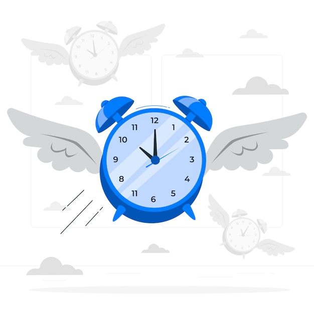 飞快流逝的时间概念插画