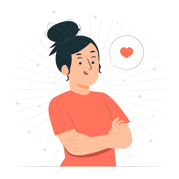 开心的女人插画