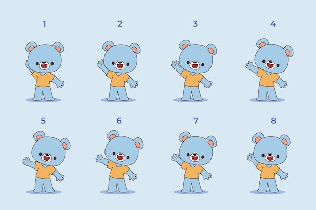小熊帧动画序列帧插画