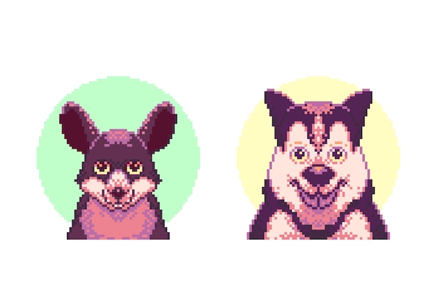 像素风格狗插画
