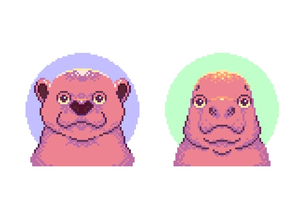 像素风格蜜獾插画