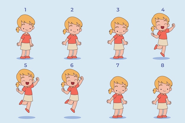 小女孩帧动画序列帧插画