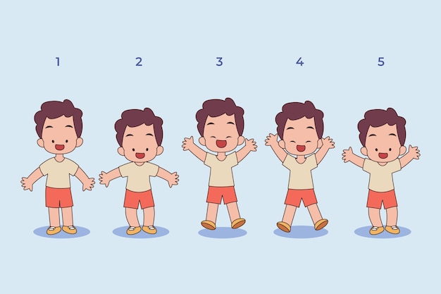 小男孩儿童帧动画序列帧插画