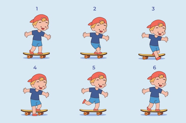 画板小男孩帧动画序列帧插画