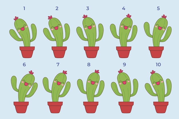 仙人掌帧动画序列帧插画