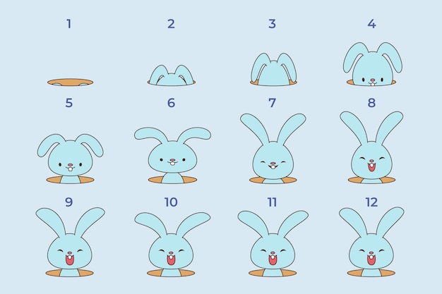 兔子帧动画序列帧插画