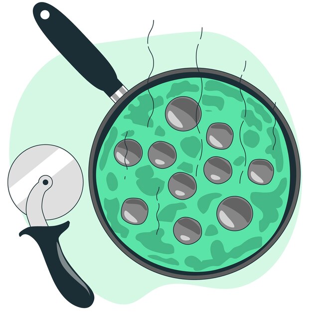 意大利辣香肠比萨饼插画