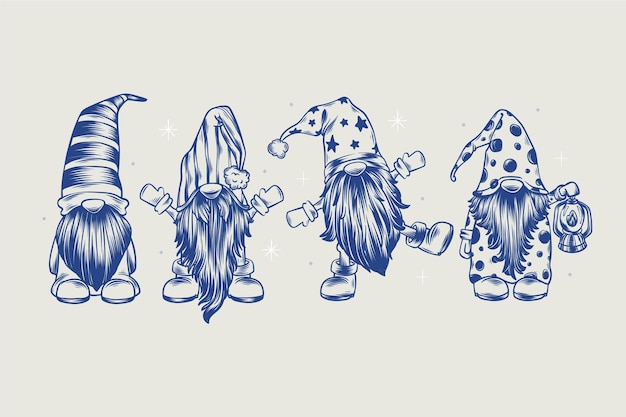 手绘小矮人插画