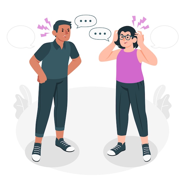 愤怒争吵的人插画