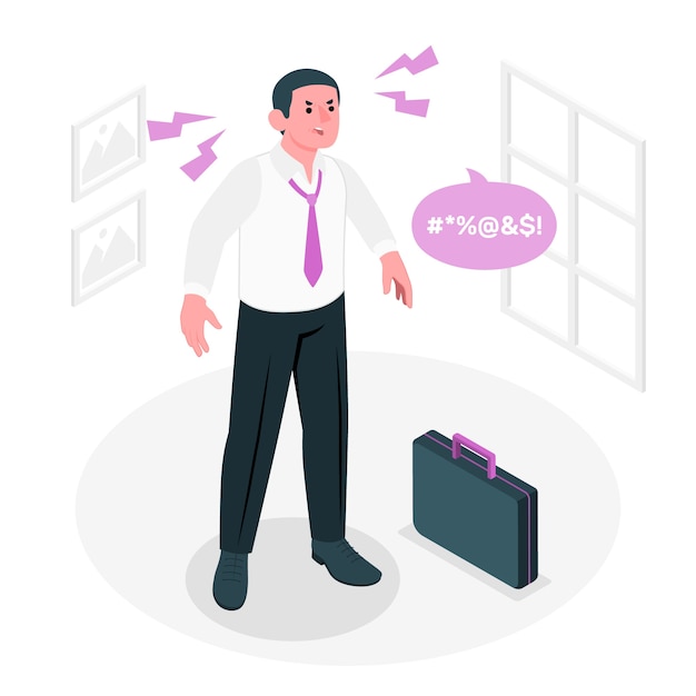 愤怒的男人插画