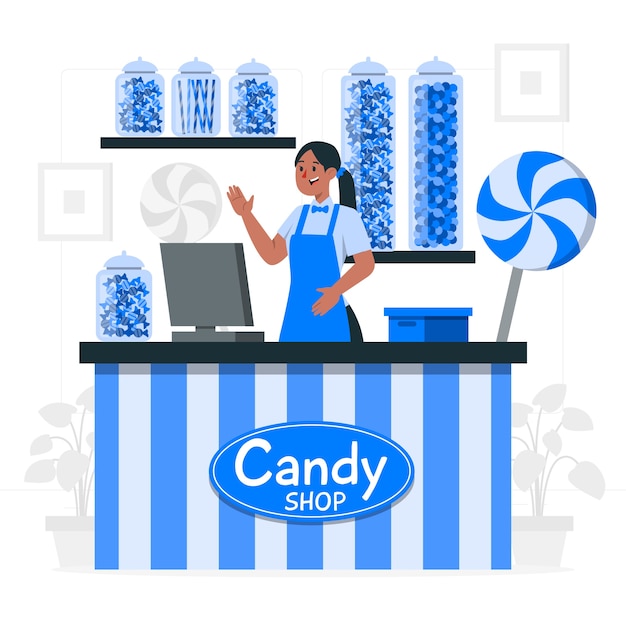 糖果店铺插画