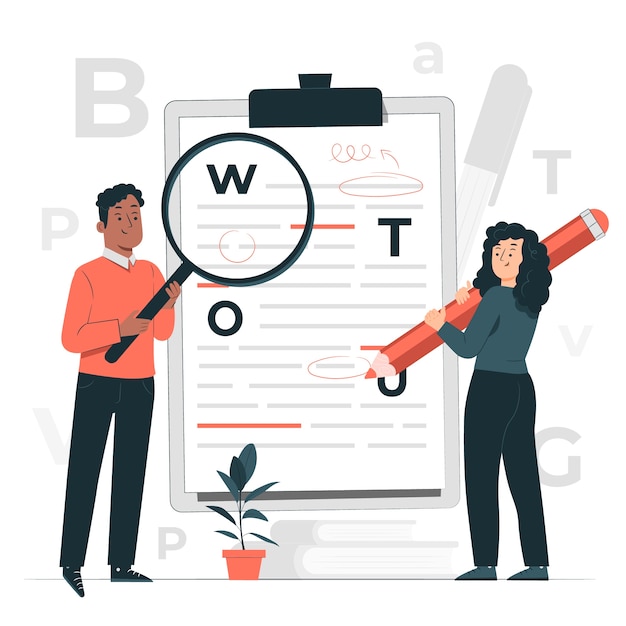 语法矫正扁平插画