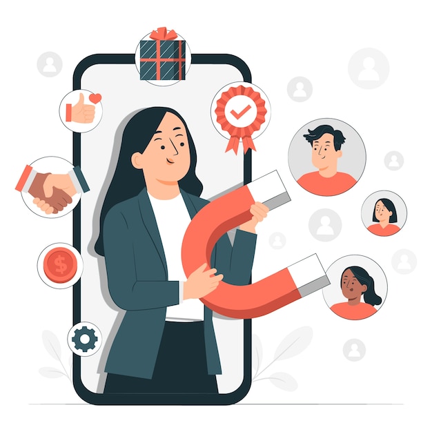 品牌忠诚度扁平插画