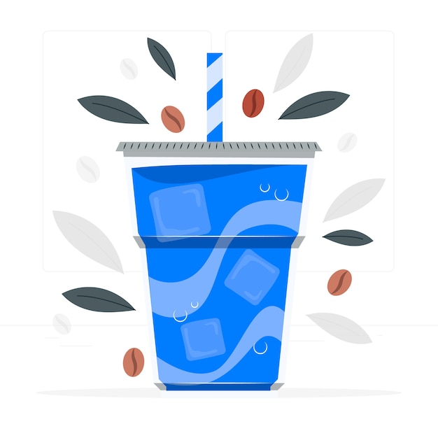 冰咖啡扁平插画