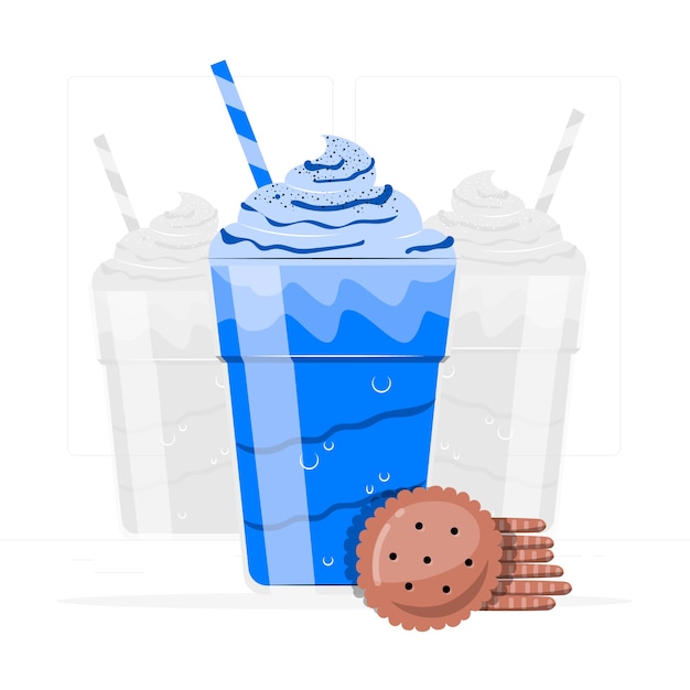 冰沙饮料扁平插画