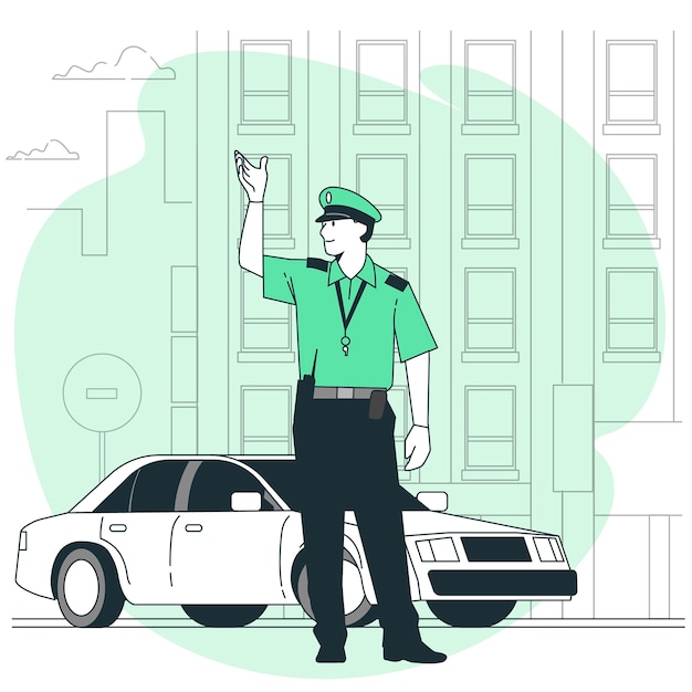 交警插画